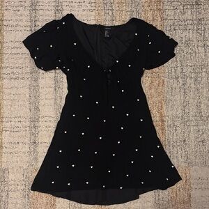 Black Dress with White Hearts